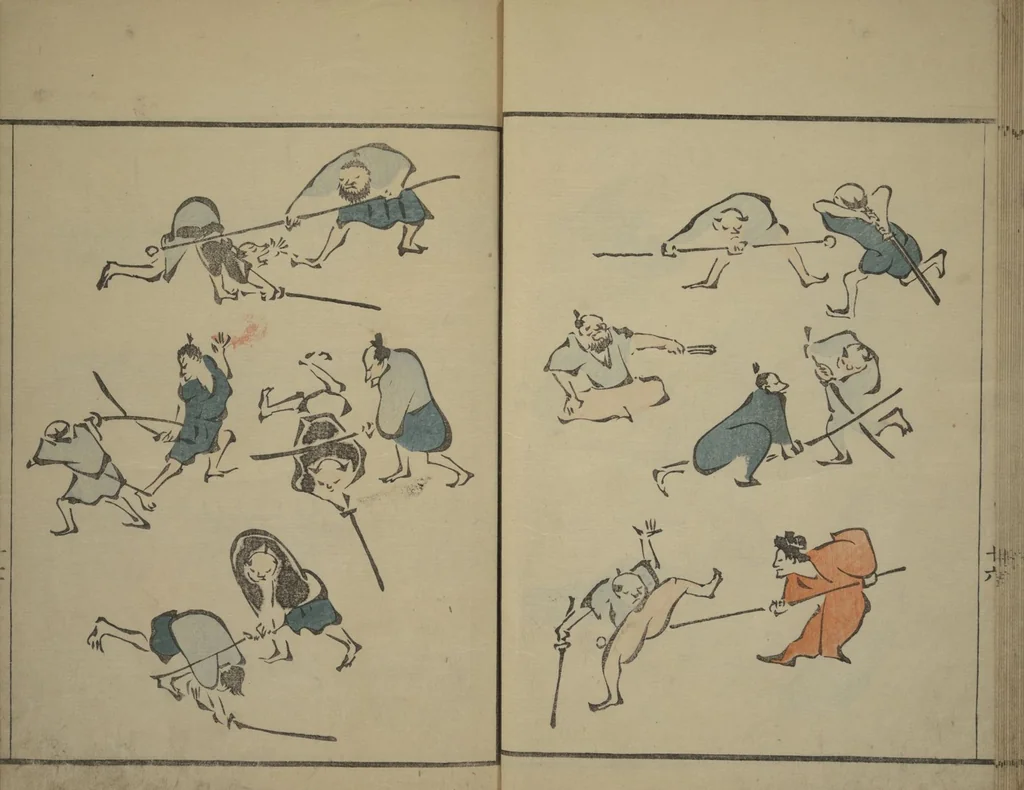 An illustration from How to Draw Figures Simply (Jinbutsu ryakugashiki), 1799, leaf 19