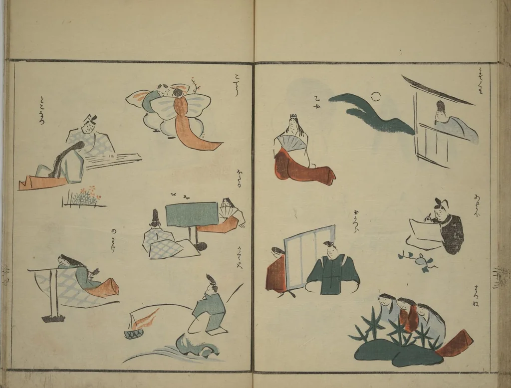 An illustration from How to Draw Figures Simply (Jinbutsu ryakugashiki), 1799, leaf 24
