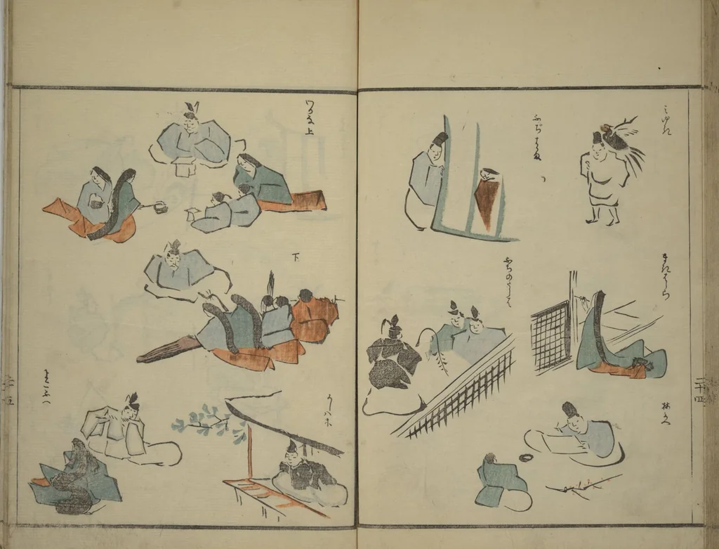 An illustration from How to Draw Figures Simply (Jinbutsu ryakugashiki), 1799, leaf 25