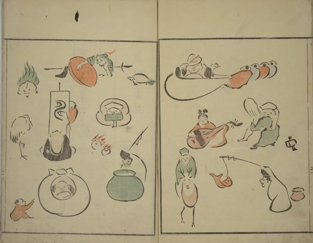 An illustration from How to Draw Figures Simply (Jinbutsu ryakugashiki), 1799, leaf 31