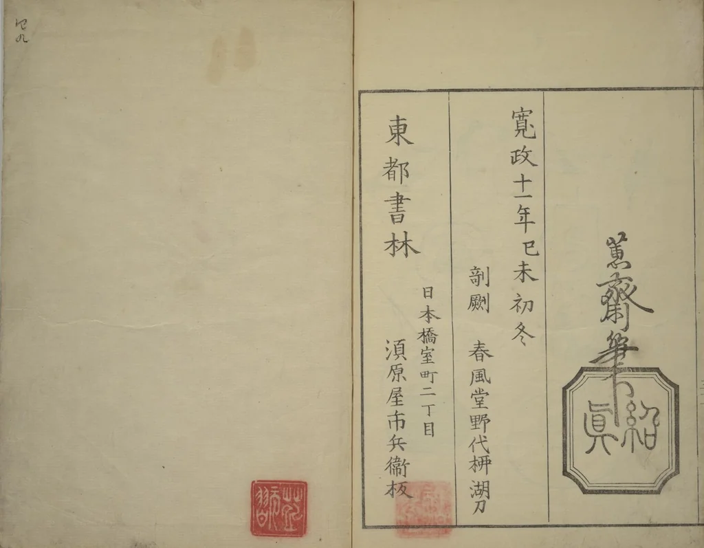 An illustration from How to Draw Figures Simply (Jinbutsu ryakugashiki), 1799, leaf 32