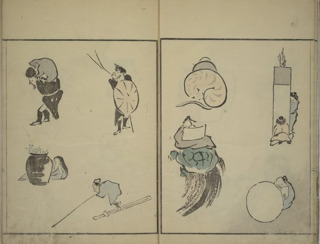 An illustration from How to Draw Figures Simply (Jinbutsu ryakugashiki), 1799, leaf 5