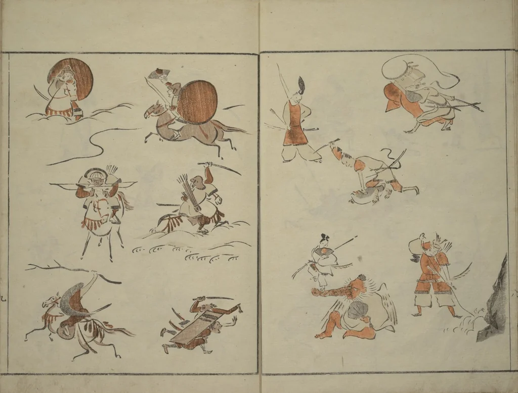 An illustration from How to Draw Figures Simply (Jinbutsu ryakugashiki), 1795, leaf 10