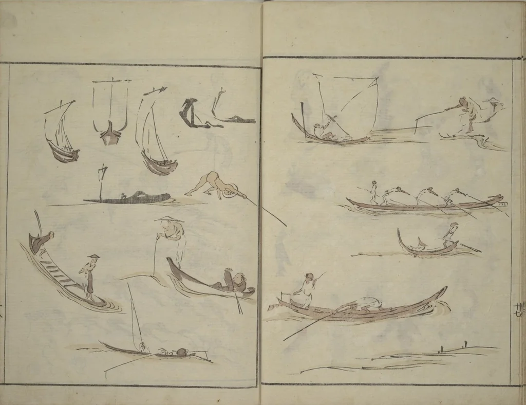 An illustration from How to Draw Figures Simply (Jinbutsu ryakugashiki), 1795, leaf 19