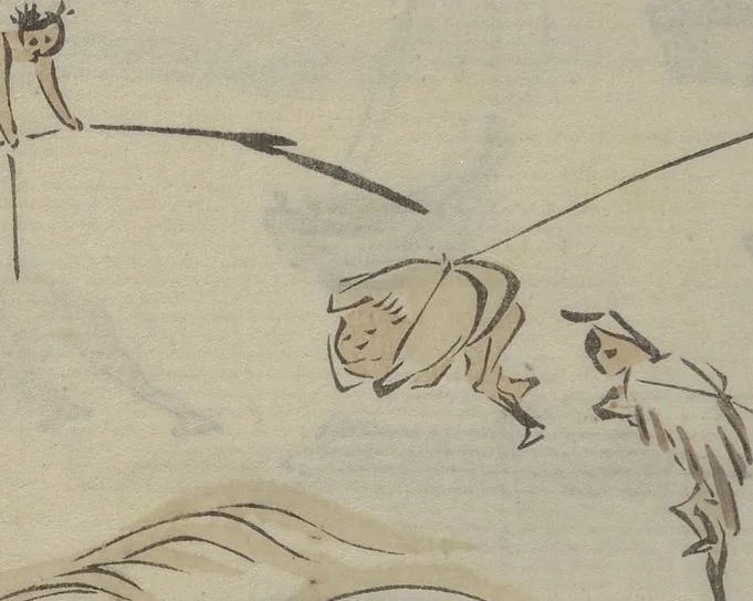 An illustration from How to Draw Figures Simply (Jinbutsu ryakugashiki), 1795, leaf 20