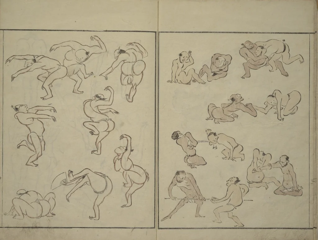 An illustration from How to Draw Figures Simply (Jinbutsu ryakugashiki), 1795, leaf 5