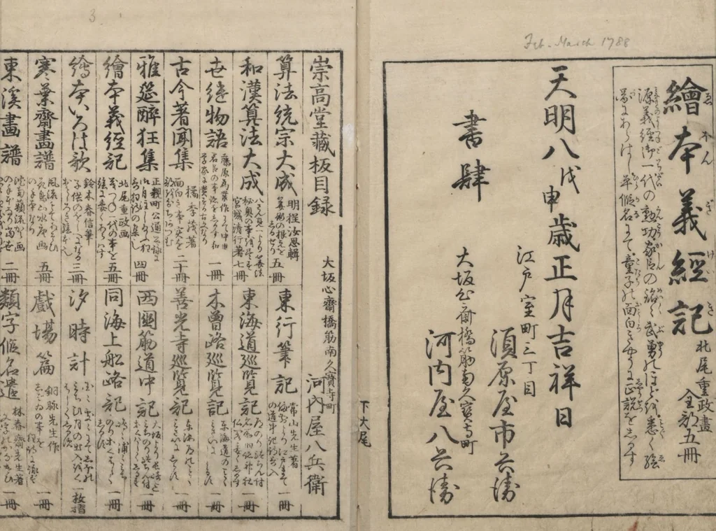 An illustration from Forty-eight Instructive Poems in Alphabetical Order (Ehon irohauta 絵本以呂波歌) : [volume 3], 1788, leaf 10