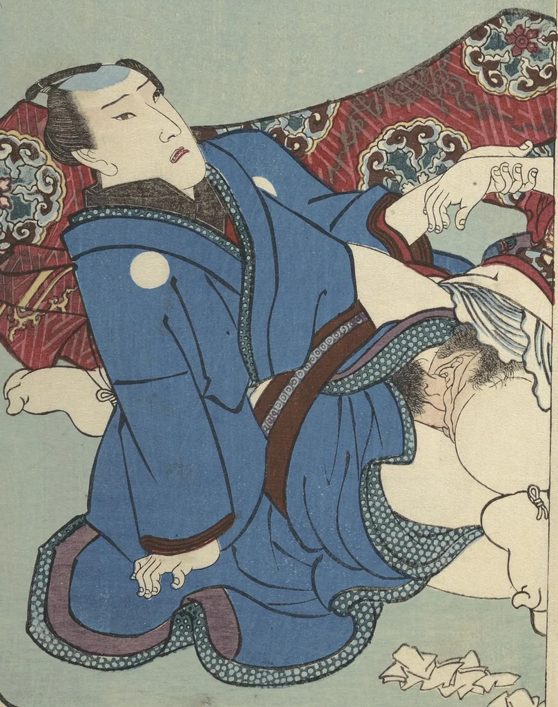 An illustration from Volume 3 of Unknown Erotic (Shunga) Set (Tōsei komonchō), leaf 7