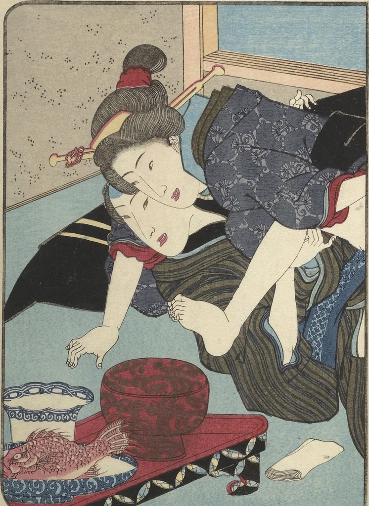 An illustration from Volume 3 of Unknown Erotic (Shunga) Set (Tōsei komonchō), leaf 8