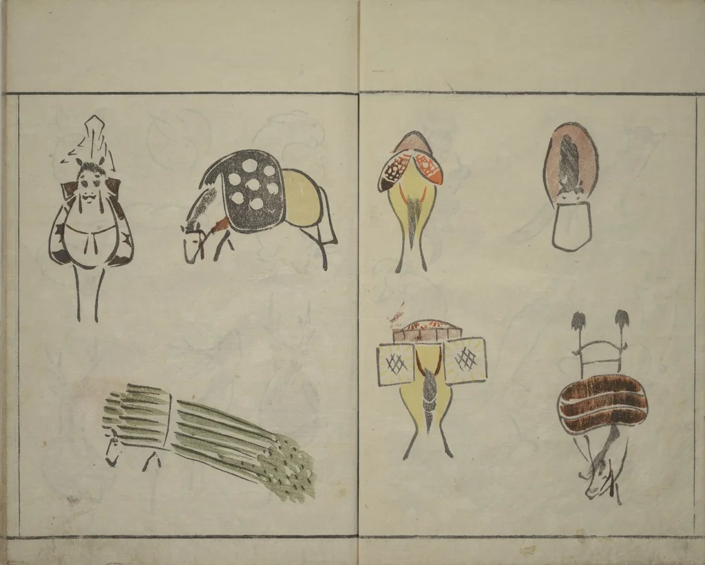 An illustration from How to Draw Birds, Insects and Fish Simply (Chōjū ryakugashiki), 1797, leaf 6