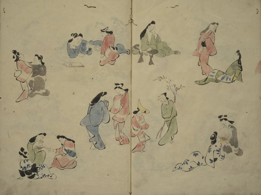 An illustration from How to Draw Figures Simply (Jinbutsu ryakugashiki), 1812, leaf 13