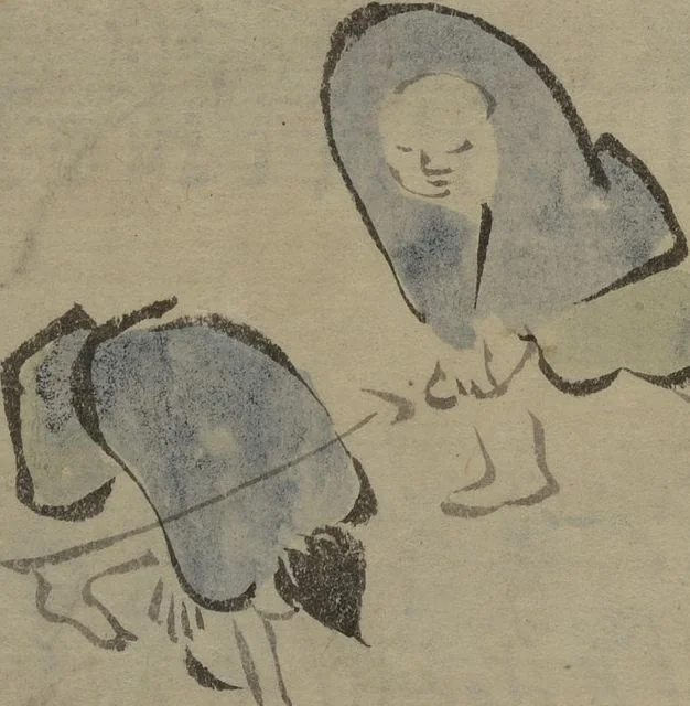 An illustration from How to Draw Figures Simply (Jinbutsu ryakugashiki), 1812, leaf 17