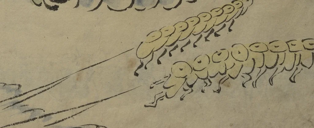 An illustration from How to Draw Figures Simply (Jinbutsu ryakugashiki), 1812, leaf 19