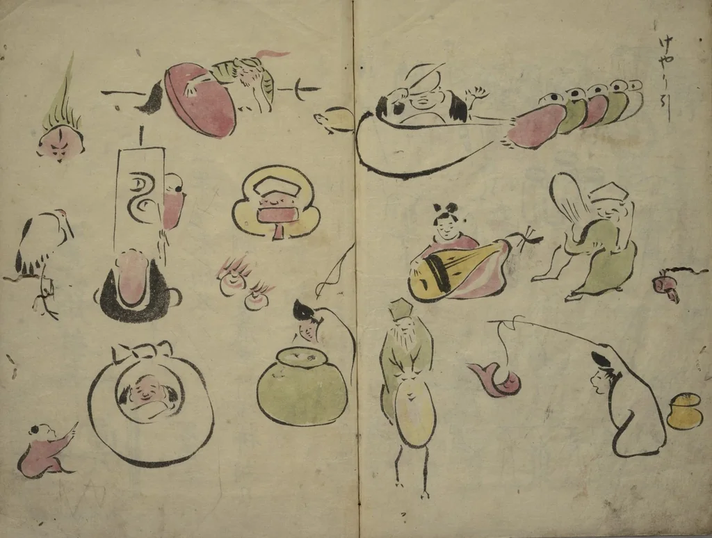 An illustration from How to Draw Figures Simply (Jinbutsu ryakugashiki), 1812, leaf 31
