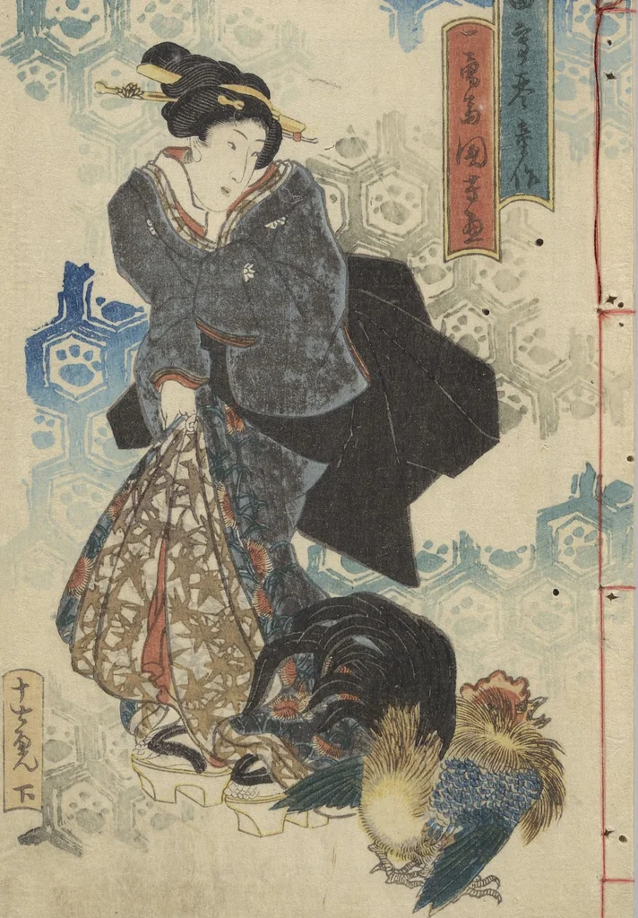 An illustration from Tale of Eight Dogs (Hakkenden) : [volume 2], 1853, leaf 1