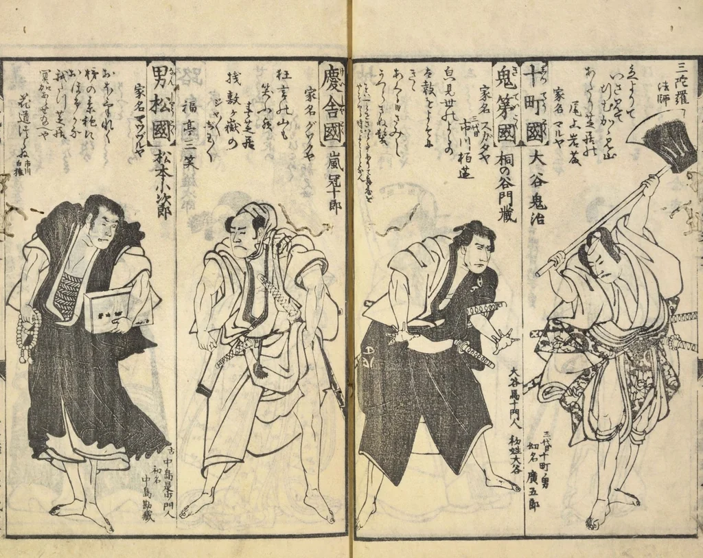 An illustration from Shibai kinmō zui : Volume 2 / Shikitei Sanba cho ; Katsukawa Shun'ei, Utagawa Toyokuni ga, 1806, leaf 29