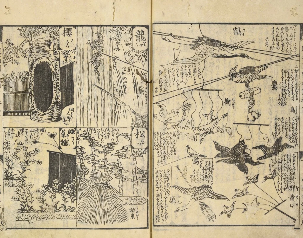 An illustration from Shibai kinmō zui : Volume 2 / Shikitei Sanba cho ; Katsukawa Shun'ei, Utagawa Toyokuni ga, 1806, leaf 9