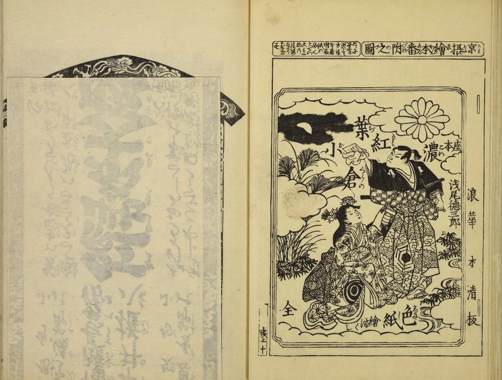 An illustration from Gekijō manroku / Mokumoku Gyoin cho, 1829, leaf 13