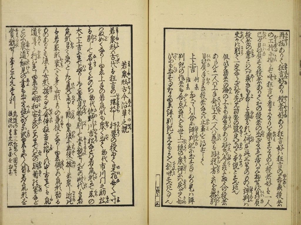 An illustration from Gekijō manroku / Mokumoku Gyoin cho, 1829, leaf 32