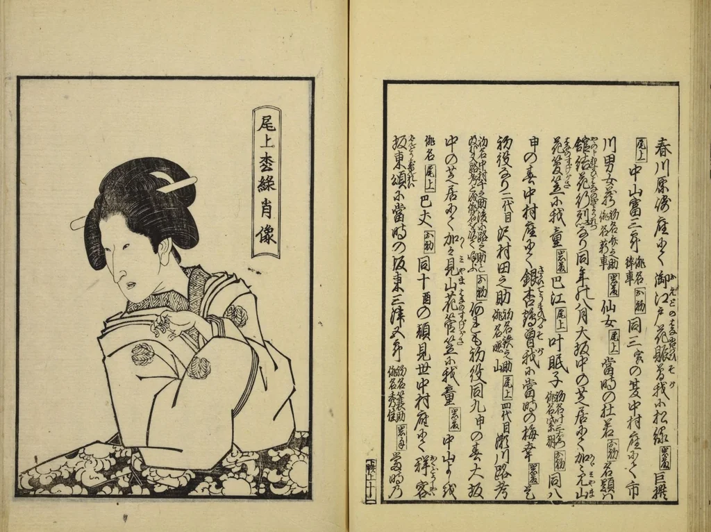 An illustration from Gekijō manroku / Mokumoku Gyoin cho, 1829, leaf 40