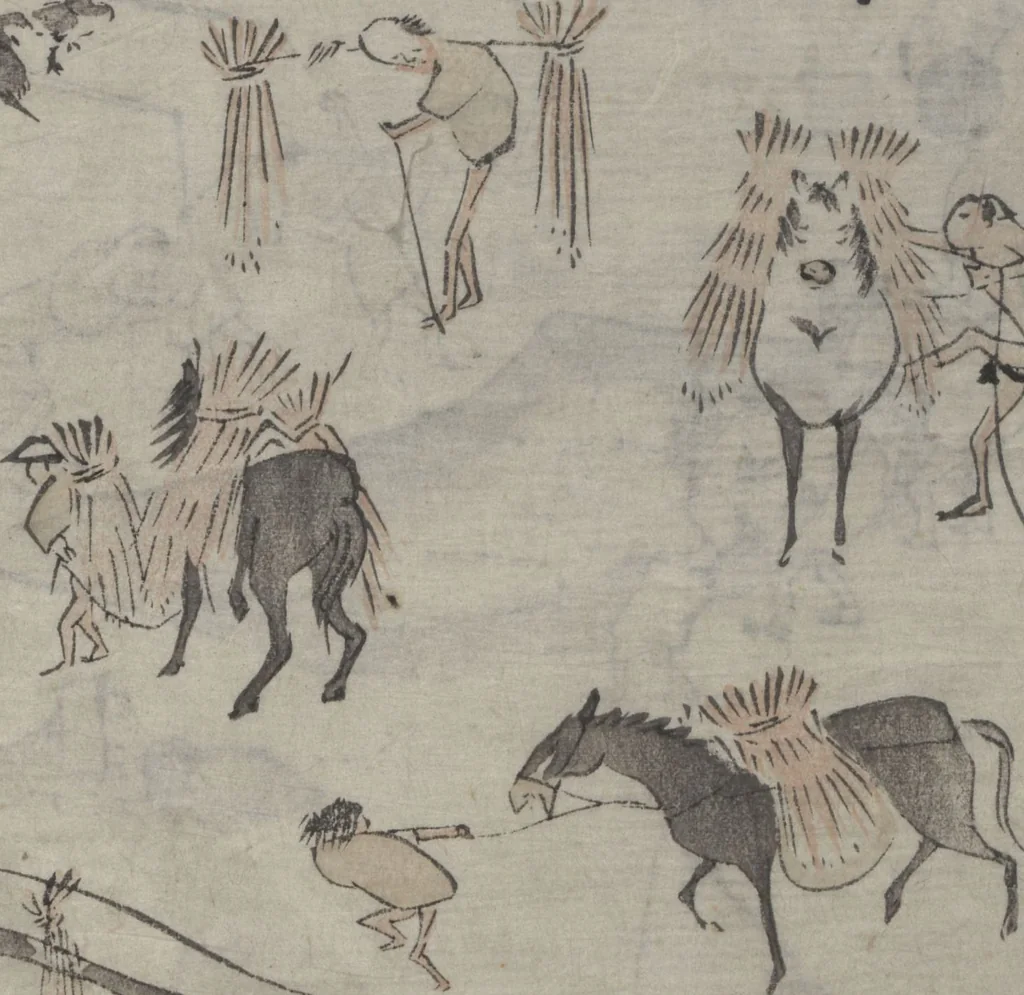 An illustration from Abbreviated Drawing Styles for Figures (Jinbutsu ryakuga shiki 人物 略画式), 1795, leaf 12