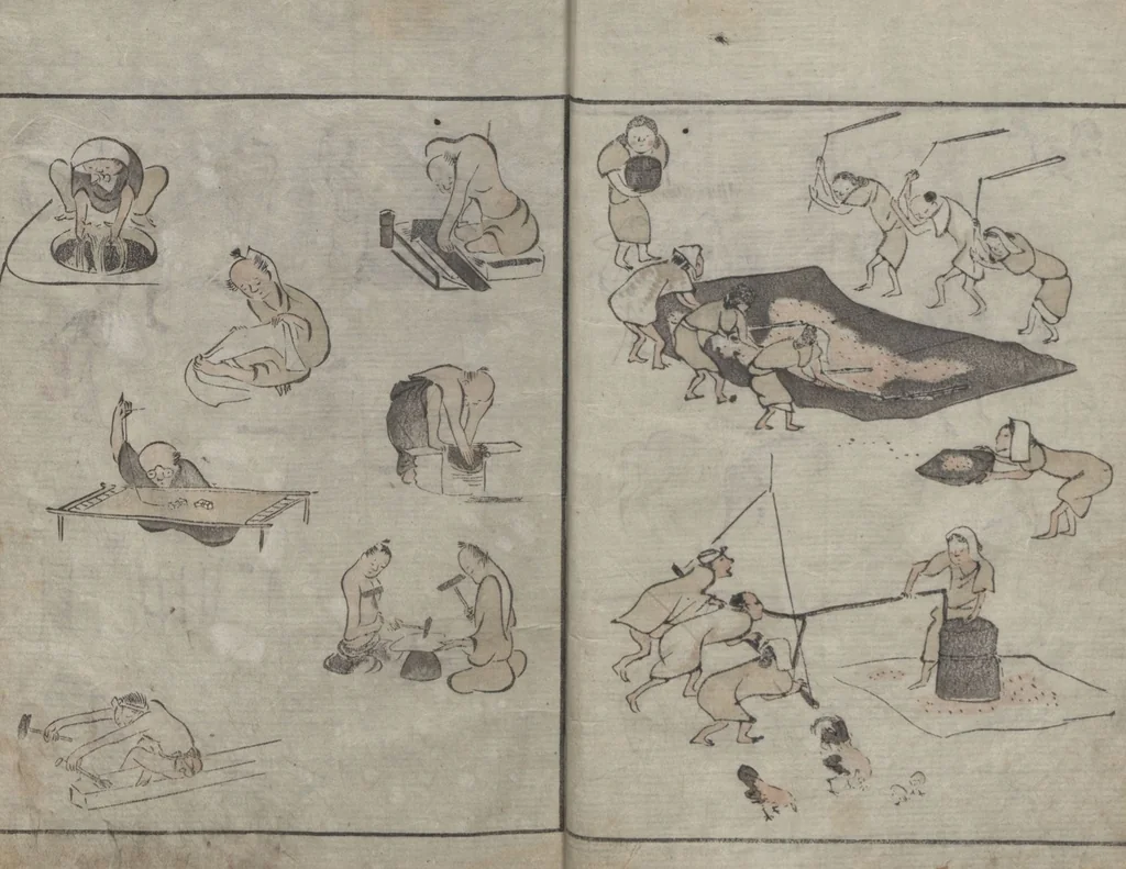 An illustration from Abbreviated Drawing Styles for Figures (Jinbutsu ryakuga shiki 人物 略画式), 1795, leaf 13