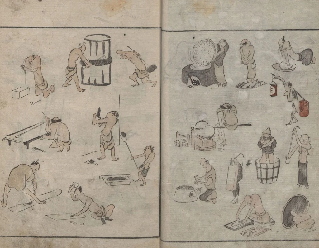 An illustration from Abbreviated Drawing Styles for Figures (Jinbutsu ryakuga shiki 人物 略画式), 1795, leaf 14