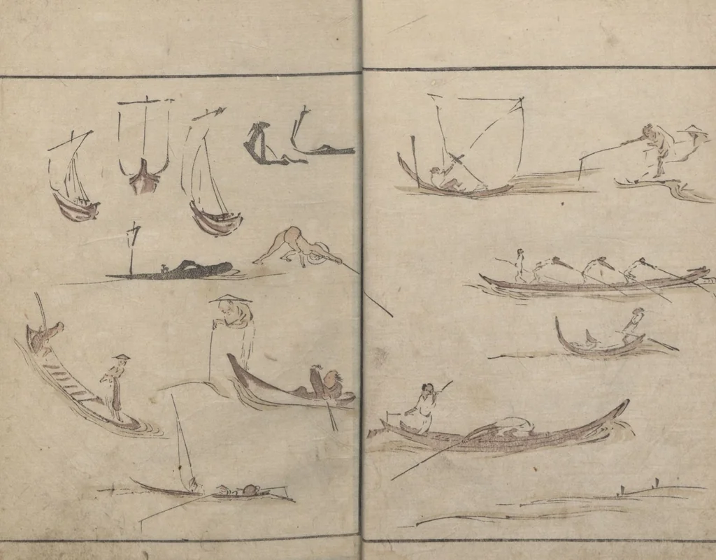 An illustration from Abbreviated Drawing Styles for Figures (Jinbutsu ryakuga shiki 人物 略画式), 1795, leaf 17