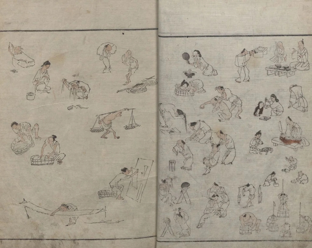 An illustration from Abbreviated Drawing Styles for Figures (Jinbutsu ryakuga shiki 人物 略画式), 1795, leaf 19