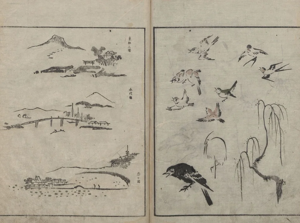 An illustration from Abbreviated Drawing Styles for Figures (Jinbutsu ryakuga shiki 人物 略画式), 1795, leaf 24