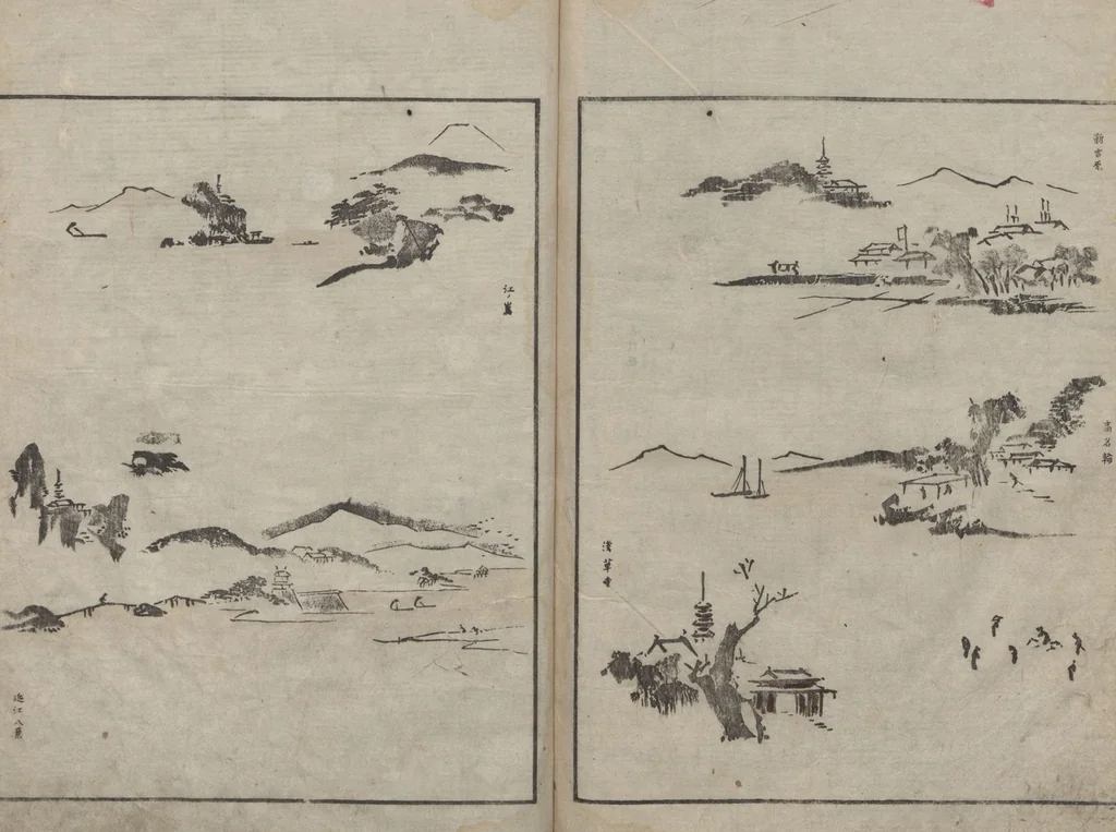 An illustration from Abbreviated Drawing Styles for Figures (Jinbutsu ryakuga shiki 人物 略画式), 1795, leaf 25