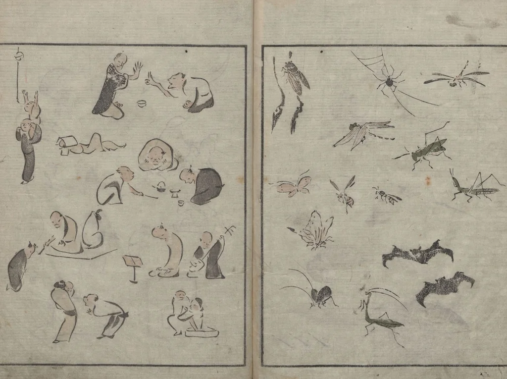 An illustration from Abbreviated Drawing Styles for Figures (Jinbutsu ryakuga shiki 人物 略画式), 1795, leaf 27