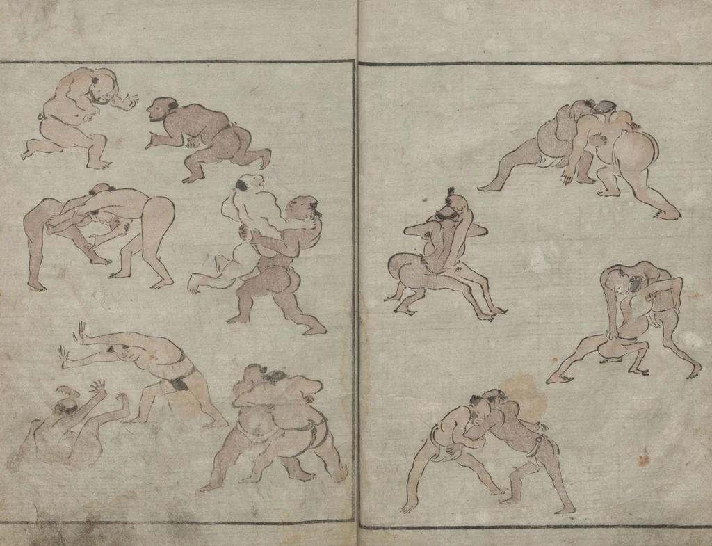 An illustration from Abbreviated Drawing Styles for Figures (Jinbutsu ryakuga shiki 人物 略画式), 1795, leaf 4