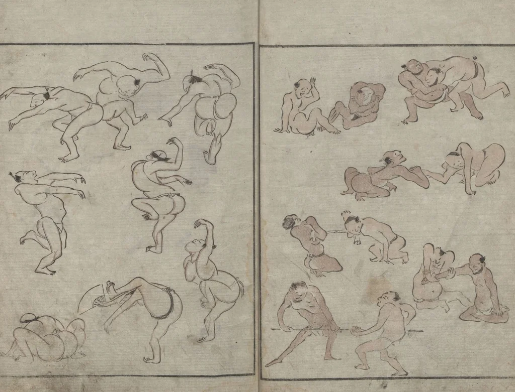 An illustration from Abbreviated Drawing Styles for Figures (Jinbutsu ryakuga shiki 人物 略画式), 1795, leaf 5