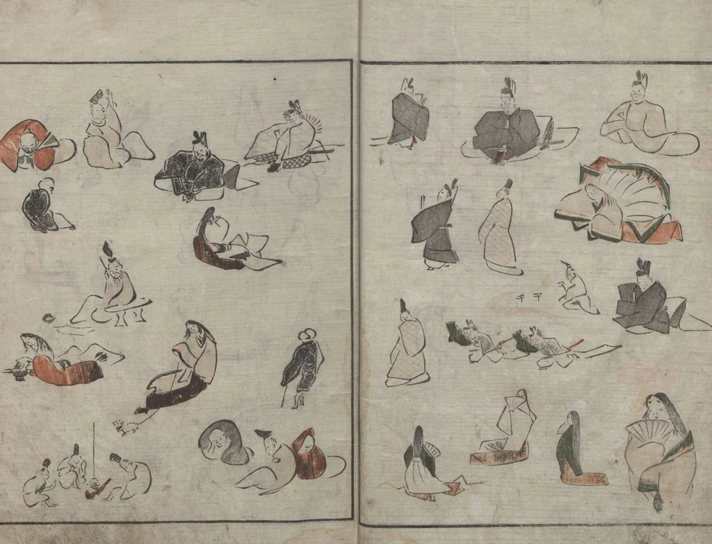 An illustration from Abbreviated Drawing Styles for Figures (Jinbutsu ryakuga shiki 人物 略画式), 1795, leaf 6