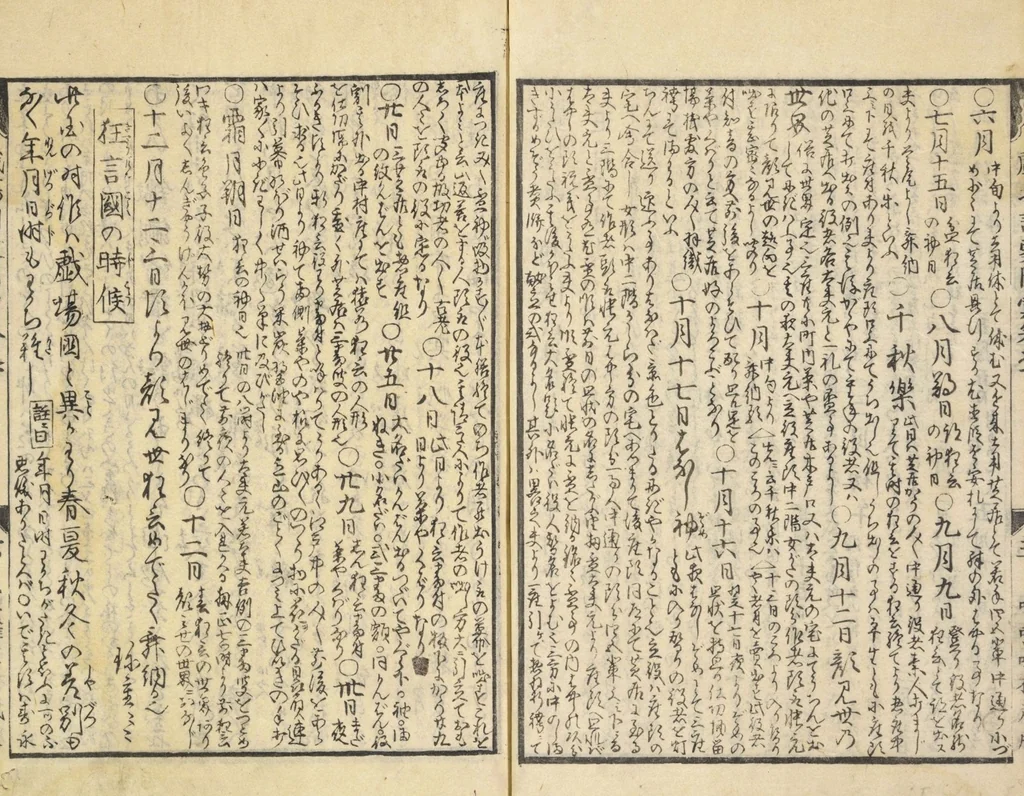 An illustration from Shibai kinmō zui : Volume 1 / Shikitei Sanba cho ; Katsukawa Shun'ei, Utagawa Toyokuni ga, 1806, leaf 12