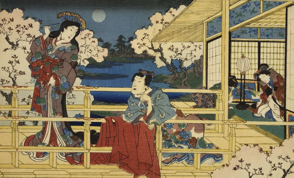 An illustration from Sono sugata yukari no utsushie, 1852, leaf 10
