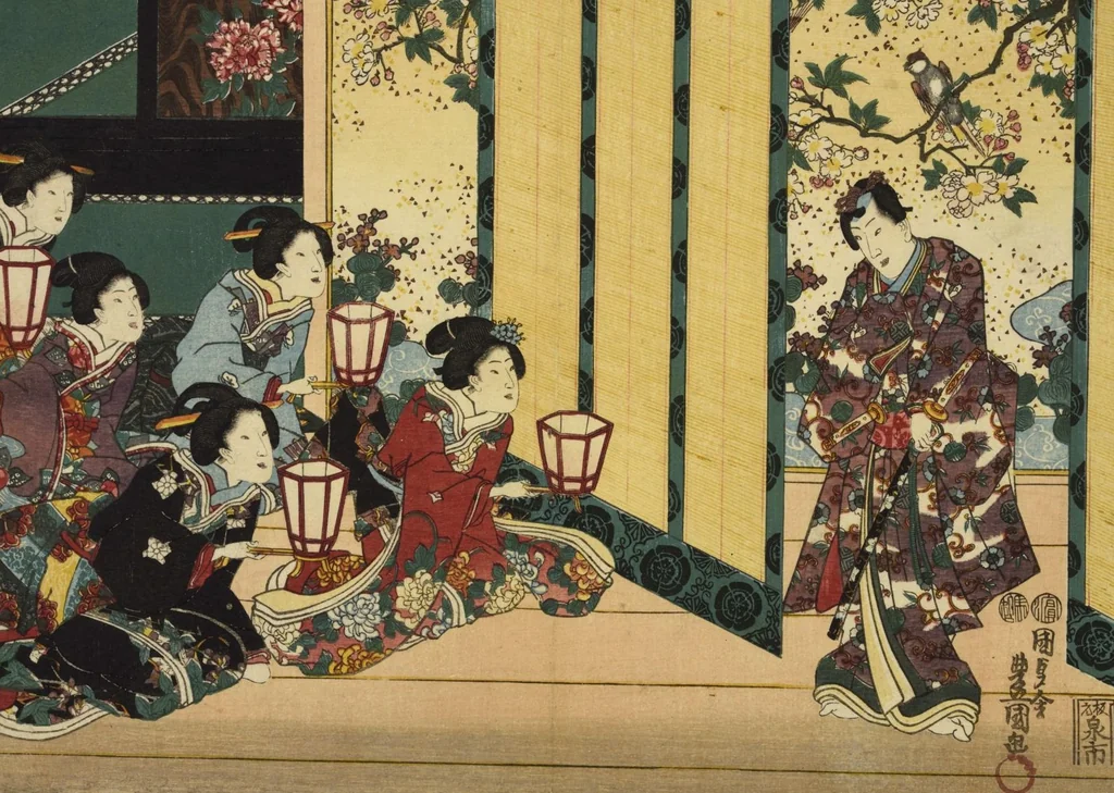 An illustration from Sono sugata yukari no utsushie, 1852, leaf 11