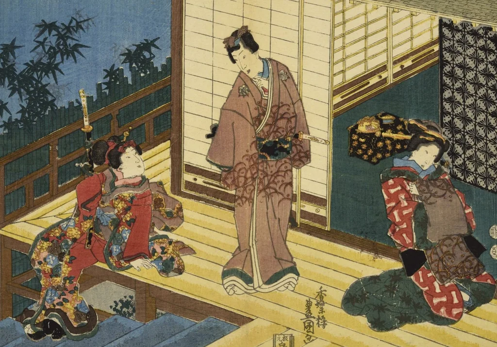 An illustration from Sono sugata yukari no utsushie, 1852, leaf 12