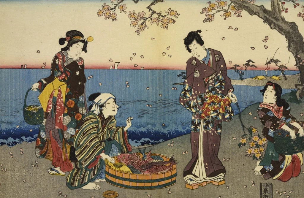 An illustration from Sono sugata yukari no utsushie, 1852, leaf 15