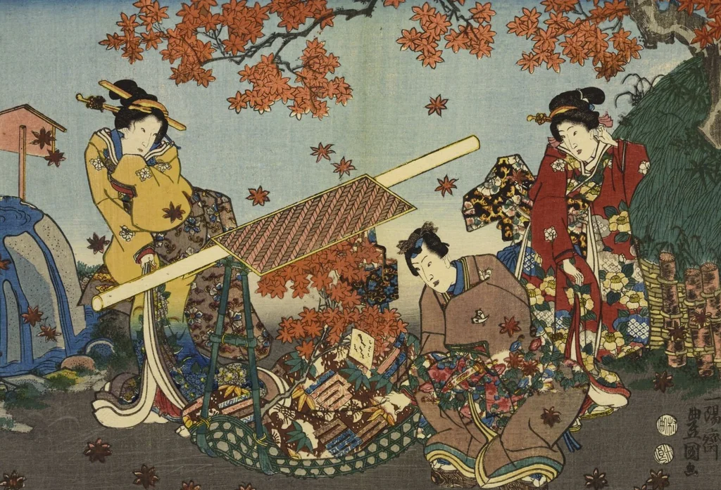 An illustration from Sono sugata yukari no utsushie, 1852, leaf 18