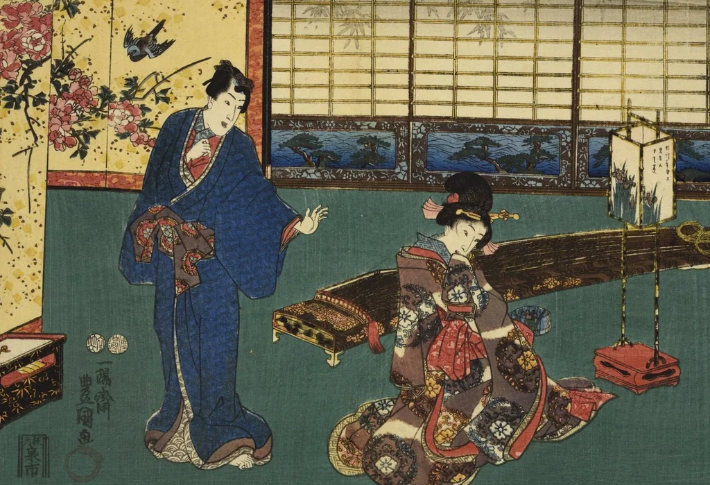 An illustration from Sono sugata yukari no utsushie, 1852, leaf 20