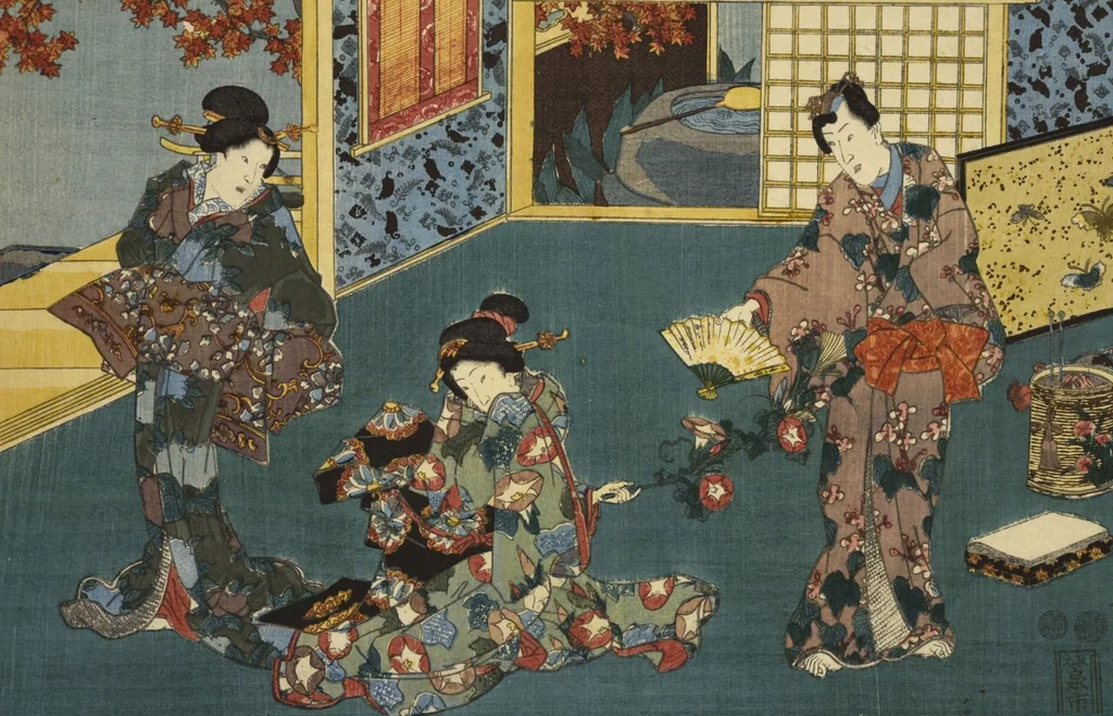 An illustration from Sono sugata yukari no utsushie, 1852, leaf 21