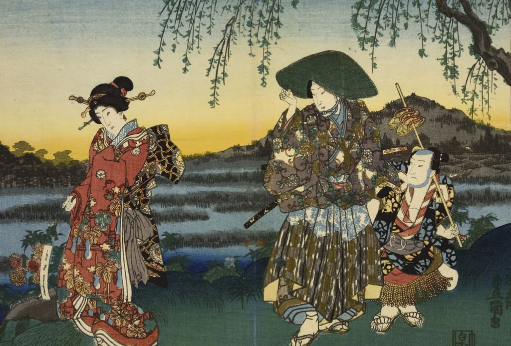 An illustration from Sono sugata yukari no utsushie, 1852, leaf 28