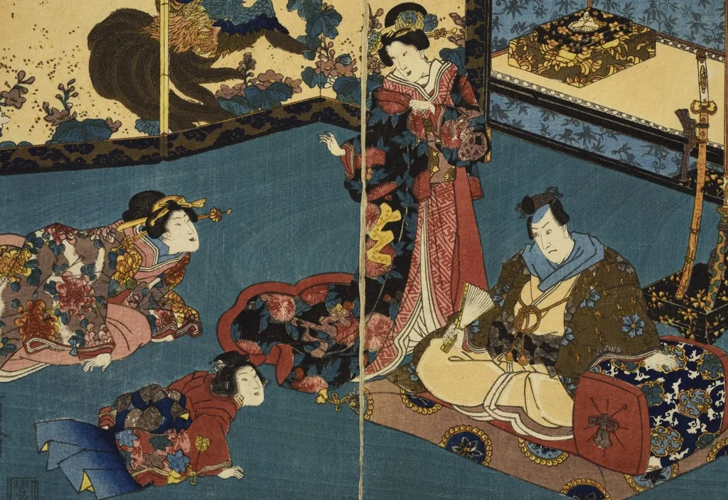 An illustration from Sono sugata yukari no utsushie, 1852, leaf 3