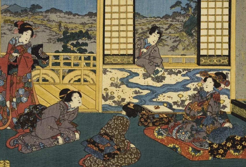 An illustration from Sono sugata yukari no utsushie, 1852, leaf 34