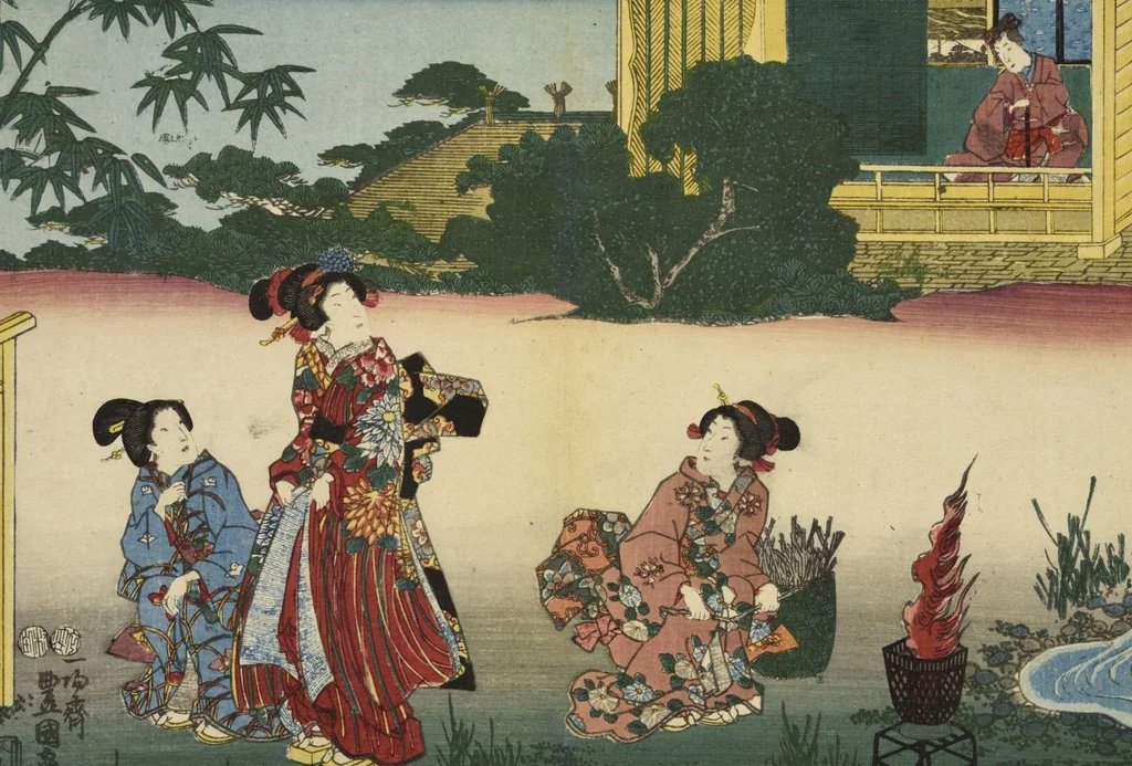 An illustration from Sono sugata yukari no utsushie, 1852, leaf 39