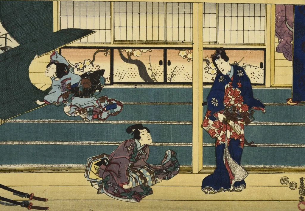 An illustration from Sono sugata yukari no utsushie, 1852, leaf 40