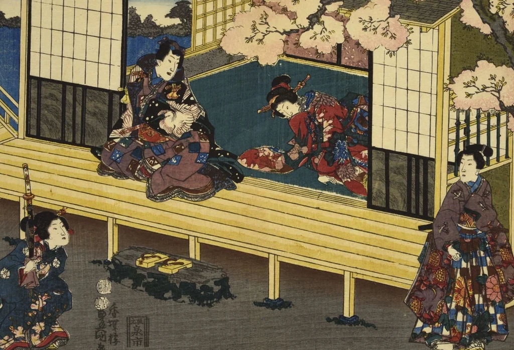 An illustration from Sono sugata yukari no utsushie, 1852, leaf 43