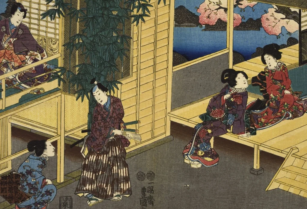 An illustration from Sono sugata yukari no utsushie, 1852, leaf 45